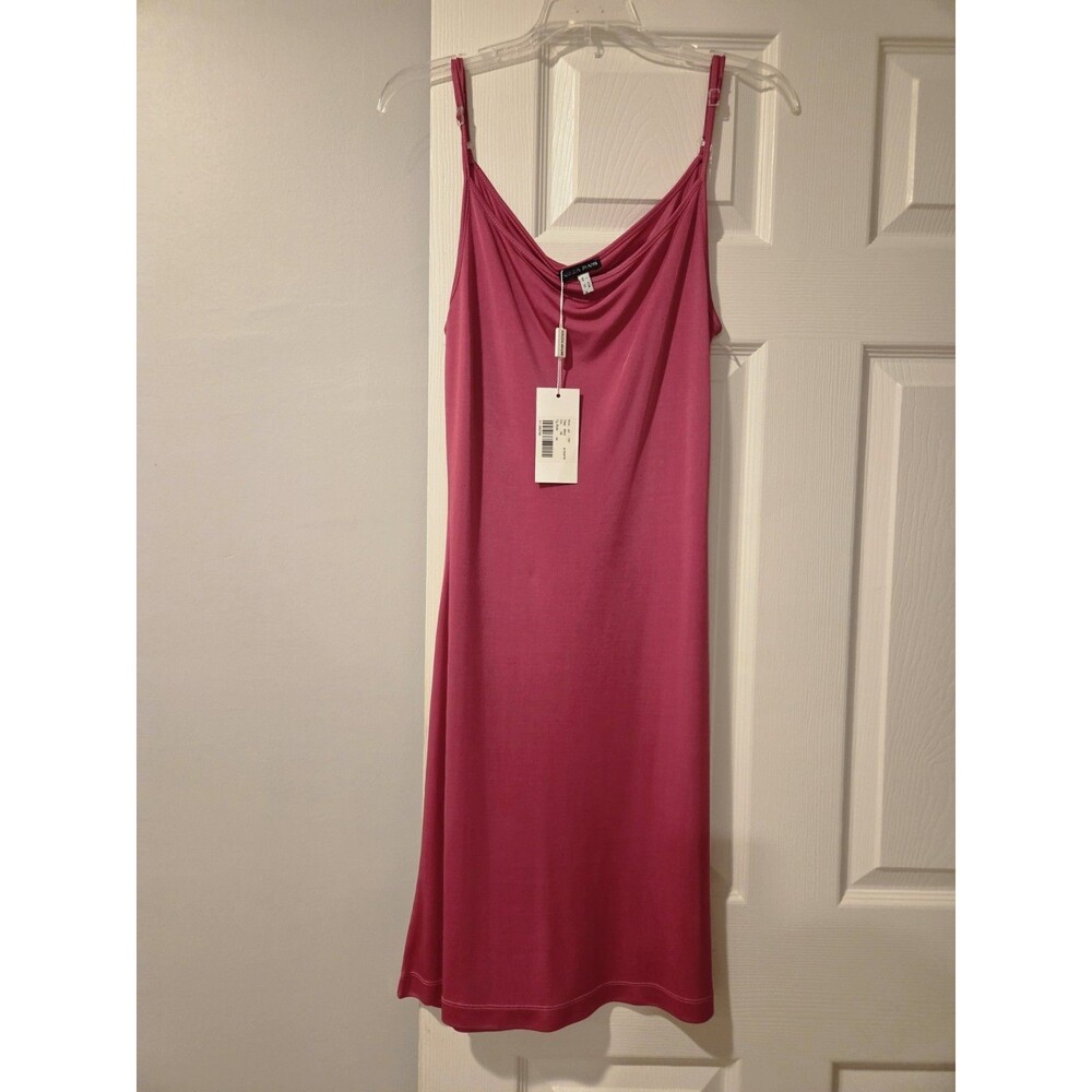 KRIZIA JEANS Pink Solid Cowl Neck Strappy Knit Slip Dress Knee Length 44